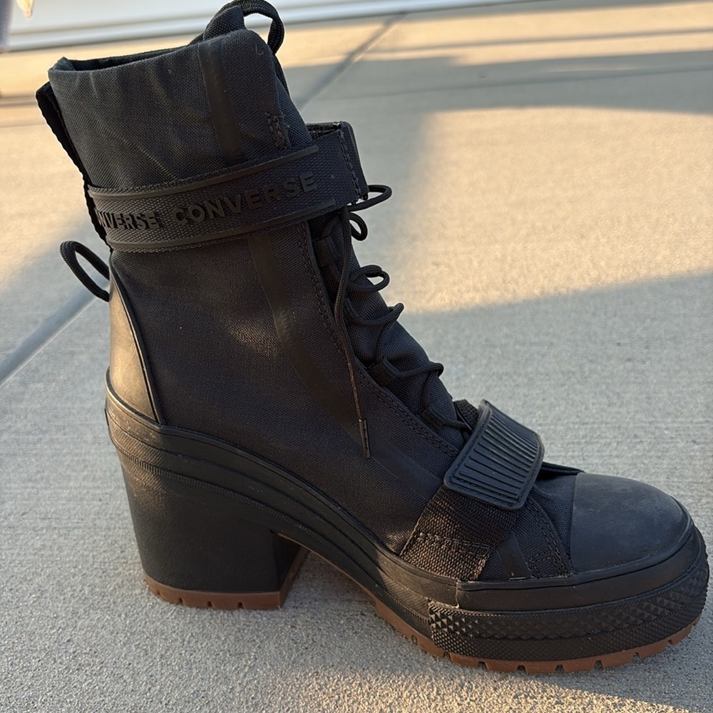 Converse Black High-Top Moto Combat Boots - Picture 4 of 6